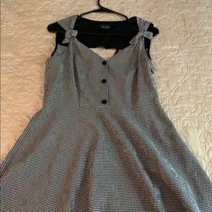 Topshop black and white flare dress